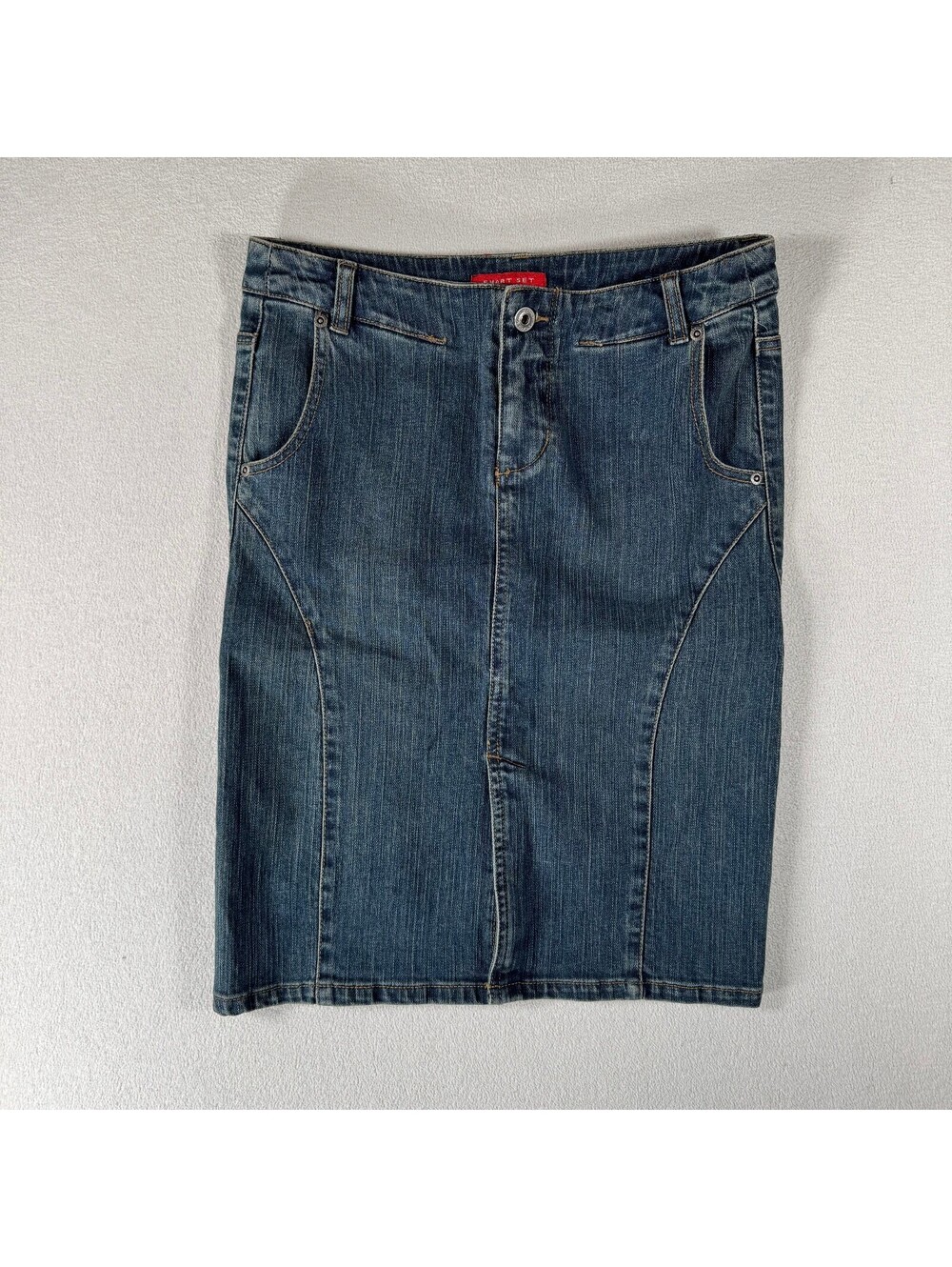 Y2K Denim Midi Smart Set Skirt Size 6